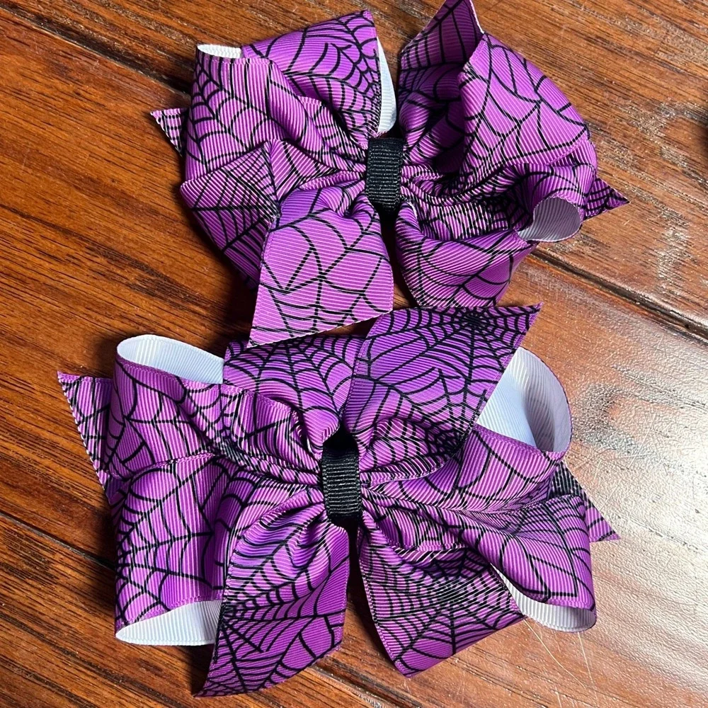 Halloween Hairbow Bundle, Ribbon Hair‎ Clips for Girls, Fall Hair Accessories